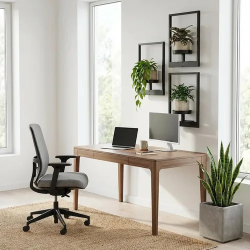 Miniatura 6 de Juego de 3 macetas de pared con marco de fotos, estantes colgantes de metal modernos para plantas, soporte de pared inoxidable para interiores