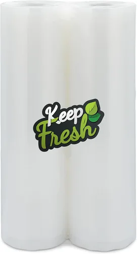 Keep Fresh Food - Rollos selladores al vacío (11 pulgadas x 50 pies, 2 rollos), bolsas de almacenamiento de alimentos de 3.5 mil para almacenamiento