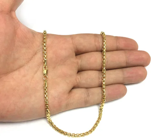 Miniatura 6 de Jewelry Affairs 14K Yellow Gold Filled Round Box Chain Necklace, 3.4mm Wide