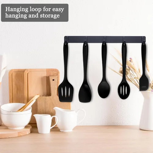 Miniatura 6 de E-far Juego de 10 utensilios de cocina de silicona, juego de utensilios de cocina resistentes al calor para utensilios de cocina antiadherentes