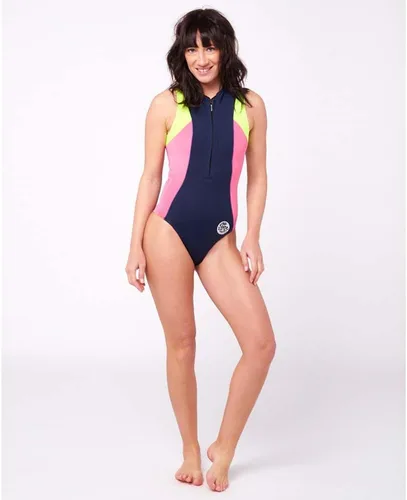Miniatura 7 de Rip Curl Traje de neopreno corto G Bomb para mujer de 0.039 in, sin mangas, color rosa marino, fácil de estirar