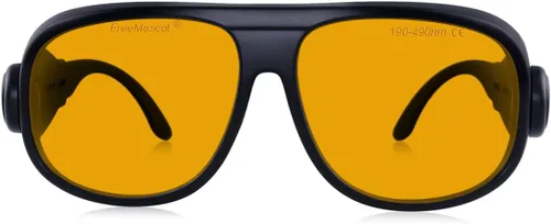Miniatura 10 de FreeMascot Profesional OD 6+ 190nm-490nm Longitud de onda Violeta/Azul Laser Gafas de Seguridad para 405nm, 445nm, 450nm, 473nm Laser