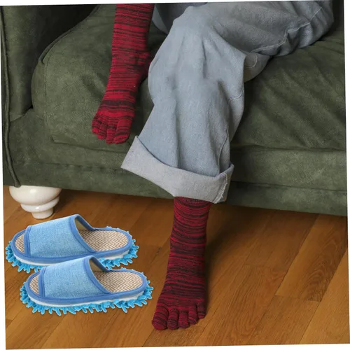 Miniatura 4 de Zapatillas de limpieza de pisos de microfibra, zapatos lavables para limpiar el polvo, zapatos de trapeador desmontables para limpieza de pisos