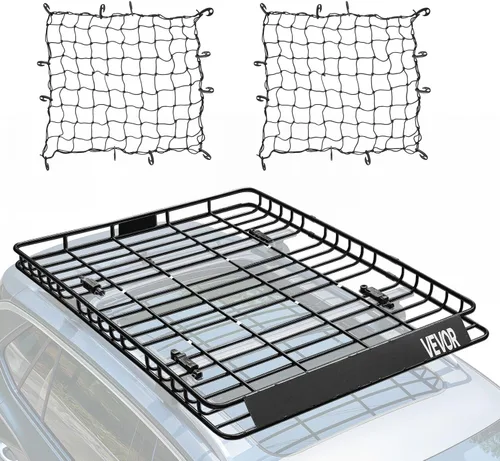 Miniatura 14 de VEVOR Cesta de Carga para Portaequipajes de Techo, 64" x 39" x 6" Transportador de Carga para Techo con Extensión, Acero Resistente de Servicio