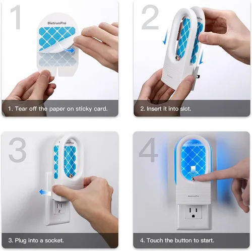 Miniatura 8 de Trampas para Moscas de Fruta/Trampas para Mosquitos para Interiores, Mata Mosquitos con Luz UV y Azul Enchufable, Trampa para Insectos Voladores
