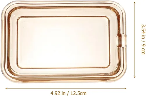 Zerodeko Caja de jabón transparente Fregadero Estante de almacenamiento Titular de jabón de barra Soporte de jabón decorativo Esponja de vidrio