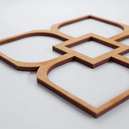 Miniatura 4 de 7 3/8"W X 7 3/8"H Extra Pequeña Olivia Decorativos Paneles De Pared De Madera Calado, Aliso Alder