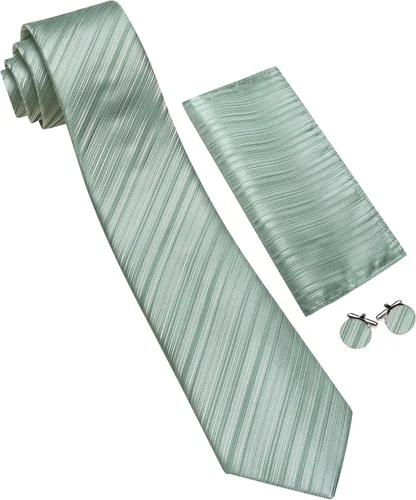 Miniatura 346 de Barry.Wang Juego de corbatas para hombre, corbata de seda a rayas, tejido a cuadros, gemelos formales, negocios, boda