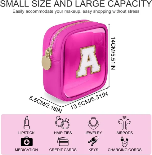 Miniatura 3 de Bolsa de Maquillaje Transparente Pequeña Bolsa de Cosméticos Bolsa de Viaje de Artículos de Aseo Bolsa Transparente con Cremallera Bolso Organizador
