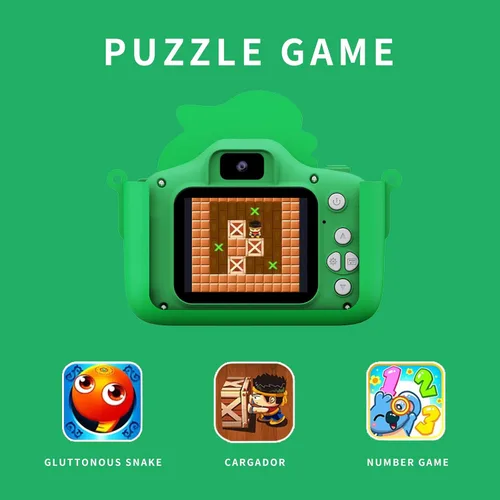 Miniatura 5 de Cámara para niños, con pantalla LCD de 2.0 pulgadas, tarjeta de memoria de 32 GB, cámara de juguete de dinosaurio para niños y niñas