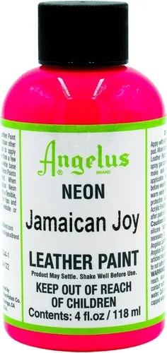 Angelus Pintura acrílica neón para cuero, para zapatos, botas, chaquetas, arte, personalización, zapatillas, bolsas y más, Jamaican Joy - 4 onzas,