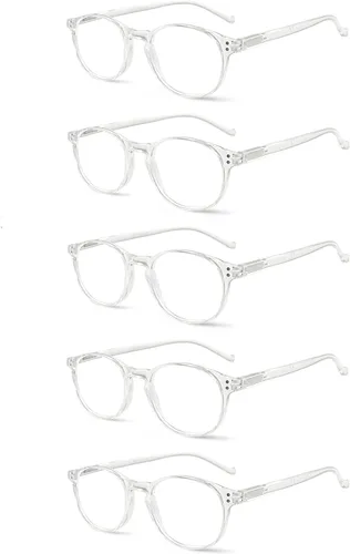 Miniatura 8 de NORPERWIS 5 pares de anteojos de lectura, ajuste estándar, con bisagra de resorte, lentes para hombres y mujeres, Mediana