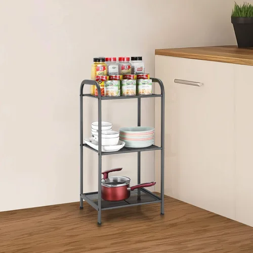 Miniatura 2 de Estante de almacenamiento MAX Houser con estante, soporte extensible para plantas de estilo industrial, unidades de estante de pie para cocina, Gris