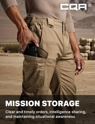 Miniatura 159 de CQR – Pantalones tácticos elásticos tipo cargo para hombre, resistentes al agua, de tela ripstop (antidesgarros), ligeros, ideales para uso diario