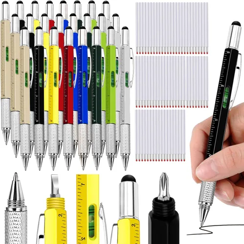 Zhanmai - 72 bolígrafos multiherramienta 6 en 1 para regalo del Día del Padre, herramienta de destornillador, bolígrafo multifuncional para papá,