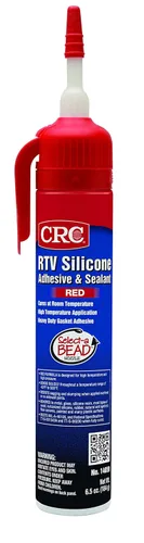 CRC RTV Sellador de silicona rojo, fabricante de juntas de alta temperatura y sellador adhesivo, tubo presurizado de 6.5 onzas con boquilla