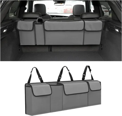 Miniatura 7 de AUCELI Organizador de Maletero para Auto, Organizador Colgante Grande para Asiento Trasero con Correas Ajustables, Bolsa de Carga Plegable