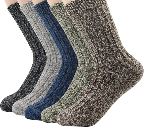 Miniatura 5 de Zando Athletic Sports Knit Pattern Womens Winter Socks Crew Cut Cashmere Retro Thick Warm Soft Wool Socks