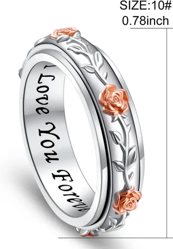 Miniatura 4 de Anillo de ansiedad para mujer, plata de ley 925, anillos giratorios para aliviar el aburrimiento, TDAH, autismo, anillos antiestrés, joyería