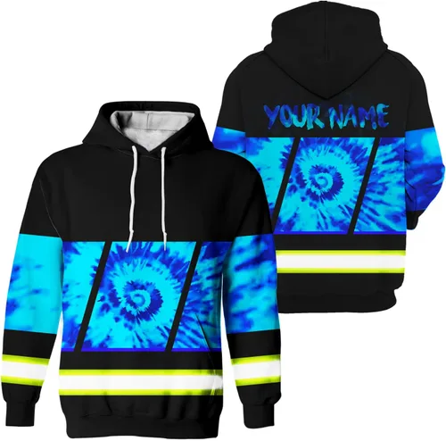 Miniatura 19 de Sudadera con capucha de alta visibilidad con diseño de bandera de Estados Unidos para hombre, reflectante, ropa de trabajo de seguridad