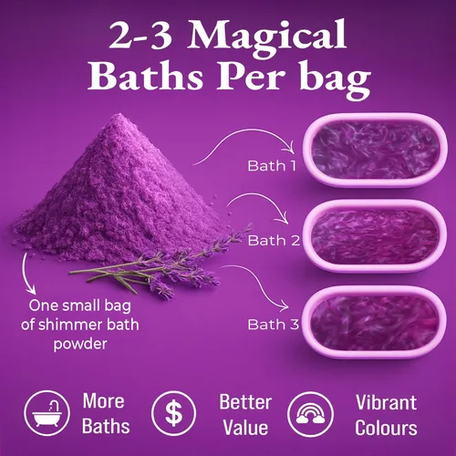 Miniatura 4 de Bomba de baño con brillo de lavanda morada en una bolsa, bombas de baño perfumadas hechas a mano para mujeres, niños y hombres, bombas de baño a