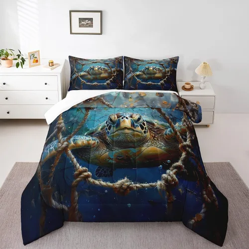 Miniatura 15 de Octopus - Juego de edredón para niños, tamaño matrimonial, nubes oscuras, olas del océano, juego de ropa de cama retro trippy decoración de Rojo