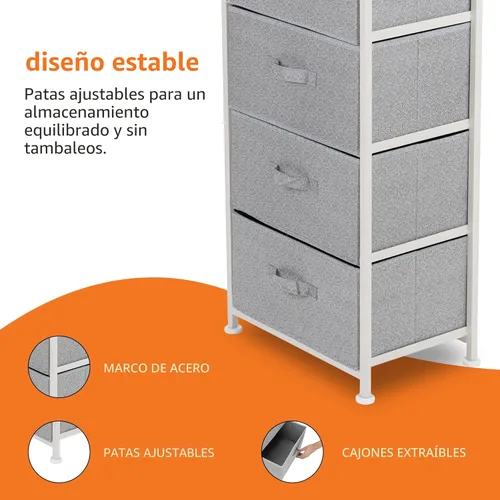 Miniatura 6 de Amazon Basics - Organizador de tela con 4 cajones para armario, color blanco.