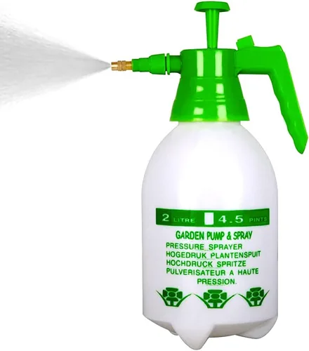 Pulverizador de bomba de jardín de 68 oz/0.5 galones, botella de presión de mano de latón, boquilla ajustable de latón, gran capacidad, maleza de