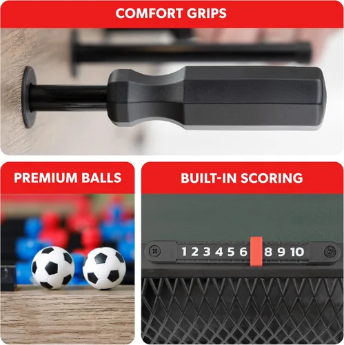Miniatura 5 de Juego de futbolín de mesa GoSports de 32 pulgadas - Roble o Negro Tabletop