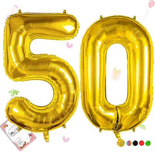 Miniatura 128 de Globos de números de 40 pulgadas del 0 al 9 dorados grandes del número 0, globos digitales para suministros de decoración de celebración de fiesta