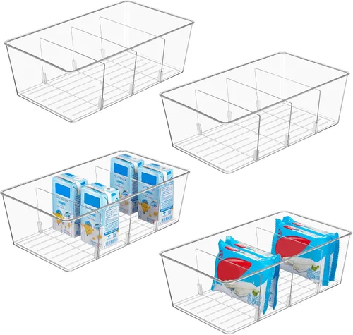 Miniatura 8 de Vtopmart - Paquete de 6 recipientes organizadores de almacenamiento de alimentos, recipientes de plástico transparentes para despensa, cocina