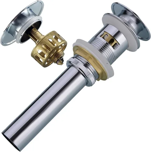 Miniatura 14 de Desagüe desplegable de bronce aceitado con desbordamiento, drenaje de lavabo de baño con colador de pelo, cesta de recogedor de pelo, drenaje