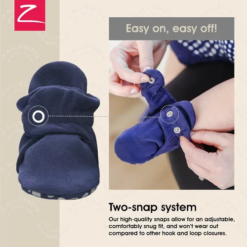 Miniatura 3 de Zutano Botines unisex de algodón orgánico con suela de agarre