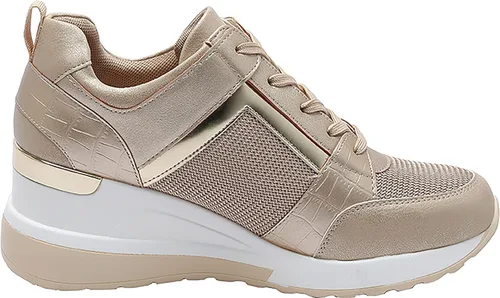 Miniatura 6 de YZ Tenis de cuña de moda para mujer, con tacón alto, con cordones y plataforma