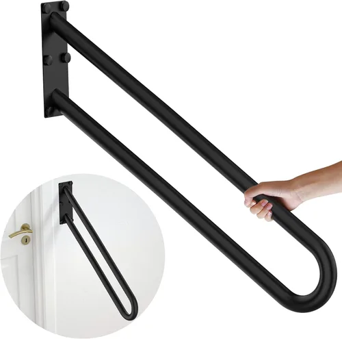 Miniatura 8 de Pasamanos de acero inoxidable de 20 pulgadas para 1-3 escalones, tubo de 1.25 pulgadas, barra de seguridad cromada en forma de U para escaleras