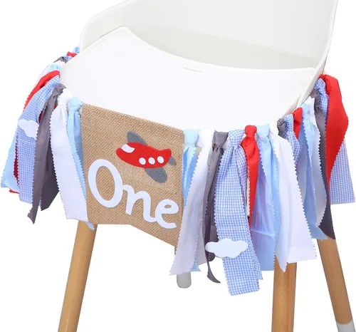 Miniatura 7 de Cartel para silla alta de avión para primer cumpleaños, decoración de primer cumpleaños, accesorios para cabina de fotos, los mejores suministros