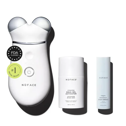NuFACE Trinity+ Kit de Dispositivo Facial de Microcorriente – Dispositivo Aprobado por la FDA para Esculpir el Rostro y Tensar el Cuello para