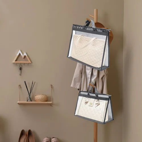 Miniatura 6 de 12 bolsas para el polvo para bolsos, bolsas de almacenamiento transparentes para mujeres, 3 tamaños, organizador de bolso, funda organizadora