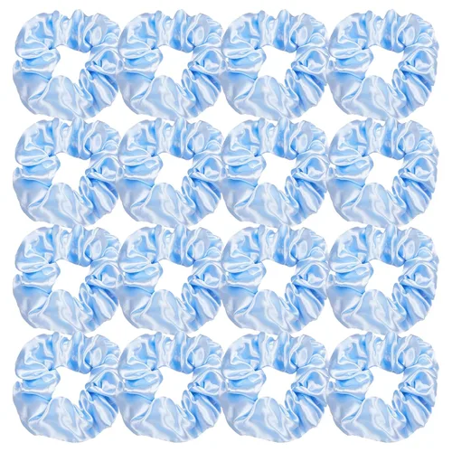 Miniatura 12 de Coleteros de satén para el cabello: lindos y grandes sujetadores de cola de caballo para cabello grueso y rizado - lazos para el cabello sin Azul