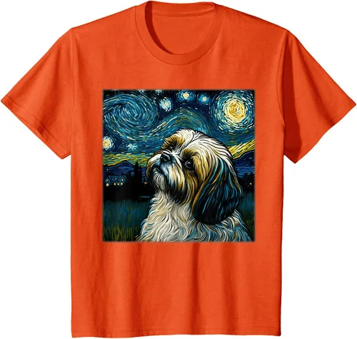 Miniatura 65 de Camiseta Surrealism Starry Night Shih Tzu Dog