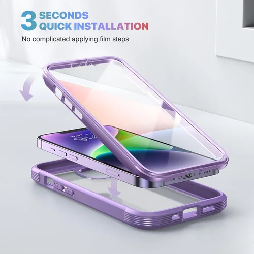 Miniatura 268 de Diaclara Funda diseñada para iPhone 16, mejorada [protección completa de la cámara], carcasa resistente de cuerpo completo con protector de pantalla
