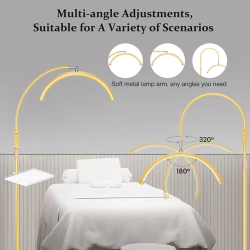 Miniatura 2 de Mznoo Luz de pestañas, lámpara de media luna con bandeja de herramientas, luz de luna LED de 2500 lm para extensiones de pestañas, modos