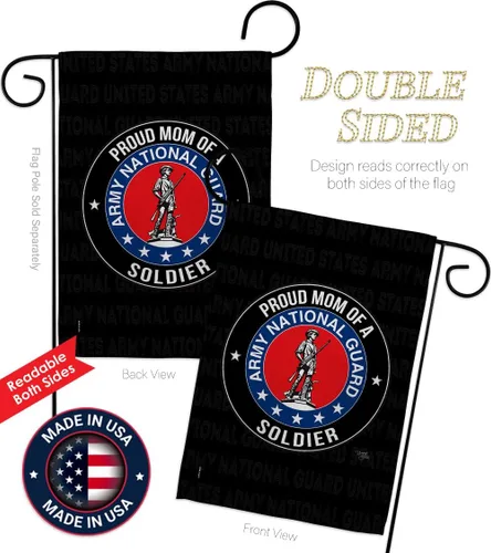 Miniatura 3 de Bandera de jardín con texto en inglés «Army Proud Mom Soldier» – Guardia Nacional de las Fuerzas Armadas ANG veterano militar estadounidense
