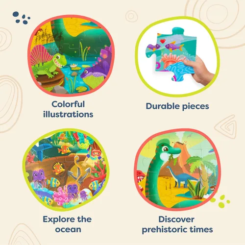 Miniatura 6 de B. toys Juego de rompecabezas - Juego clásico con diseños coloridos - Juguetes educativos y de desarrollo para más de 3 años - Paquete de 3