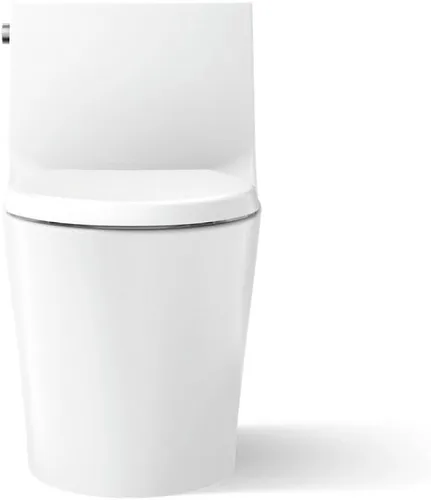 Miniatura 7 de KOHLER Veil K-1381-0 - Aseo con falda de una pieza, doble descarga, cuenco alargado, trampa con faldón, blanco, asiento de cierre lento, asiento
