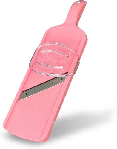 Mandoline - Cortadora de col ancha de 4.7 pulgadas, color rosa, grosor de juliana: 0.04 pulgadas (0.039 in), con soporte de seguridad, fabricado en