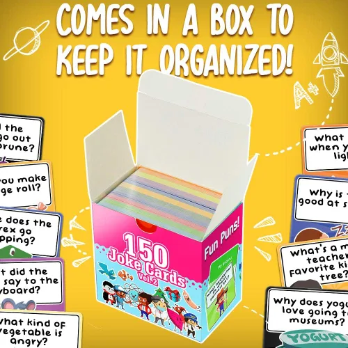 Miniatura 6 de Savoychef 150 tarjetas de broma para niños vol.2 – Notas de la lonchera – Tarjetas motivacionales inspiradoras para niños – Chistes