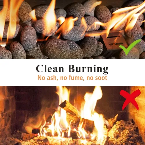 Miniatura 5 de GASPRO Rocas de lava grandes de 10 libras para hoguera, piedras de lava natural de 2 a 3 pulgadas para chimeneas con propano y gas natural