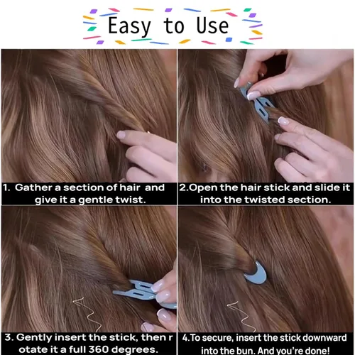 Miniatura 3 de 4 horquillas francesas de prestigio para mujer, accesorios para el cabello con diseño dentado antideslizante, ángulo curvado para un mejor ajuste