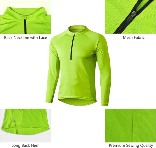Miniatura 4 de INBIKE Men's Cycling Jerseys Moisture Wicking Short Sleeve Quick Dry Bike Jersey Long Sleeve Running Tops Breathable